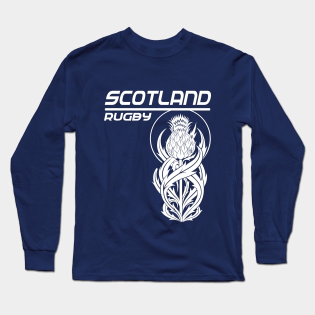 Scotland Rugby Fan Memorabilia Scottish Thistle Long Sleeve T-Shirt by CGD